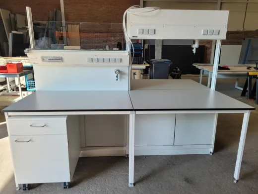 Wesemann Island Laboratory Table with HPL Worktop and Mobile Base Cabinet