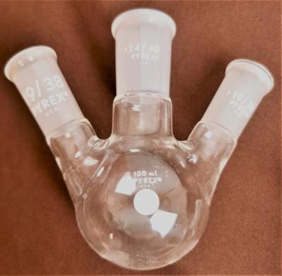 Corning PYREX 4965 Three-Neck 100mL Distilling Flask-cover