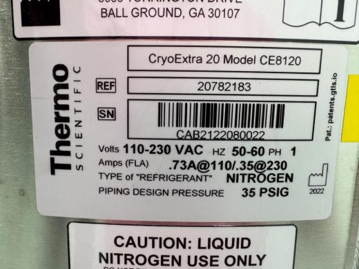 Thermo CryoExtra 20 Cryogenic Storage System for Biological Sample Preservation-cover