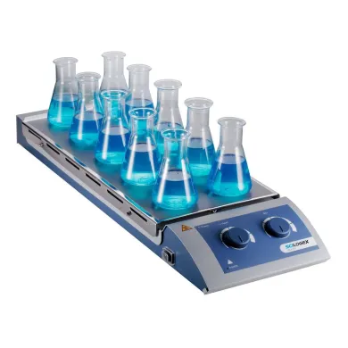 SCILOGEX SCI120-HS 10-Place Analog Magnetic Hotplate Stirrer, 120°C / 1100rpm Max