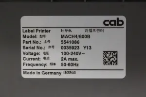CAB Mach4/600B Industrial Thermal Transfer and Direct Thermal Label Printer, 3 of 3