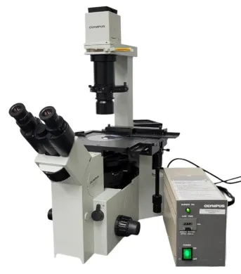 Olympus IX50 Inverted Fluorescence Microscope with Phase Contrast and Fluorite Objectives