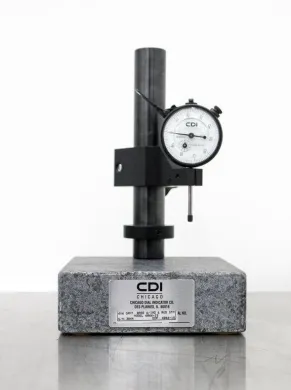 CDI Chicago Dial Indicator Base Stand 6066-1S with 6x6 Granite Base and Steel Stem
