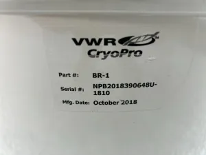VWR CryoPro BR-1 Cryogenic Sample Storage System | Questpair