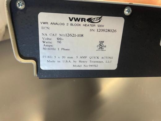 VWR Analog Heatblock Laboratory Dry Bath Incubator for Sample Heating-cover
