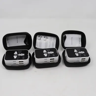 Universal Travel Power Adapters with Multi-Region Outlets and Dual USB Ports (3-Pack)
