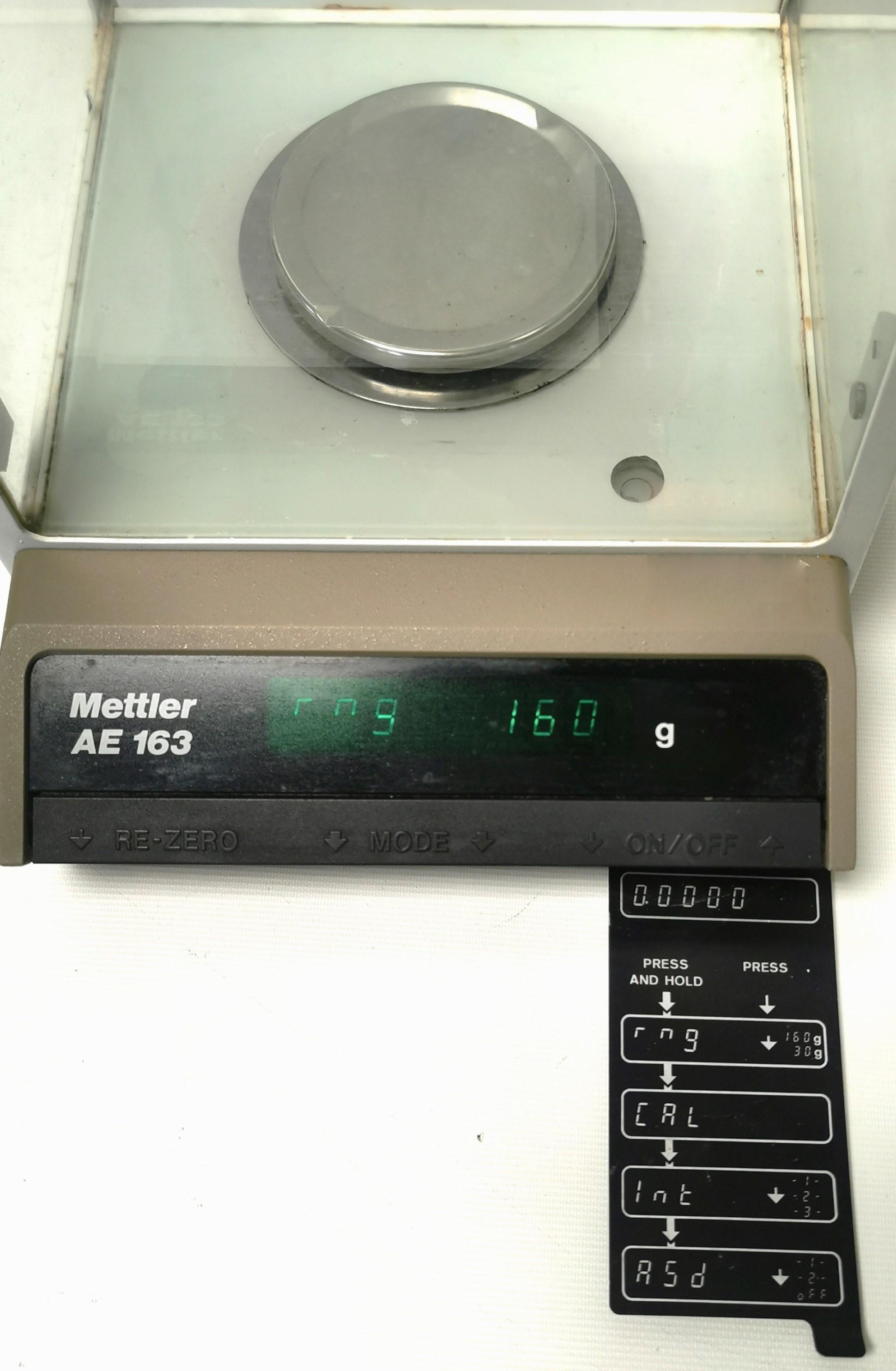 Mettler AE 163 Digital Analytical Balance (160 g x 0.1 mg)