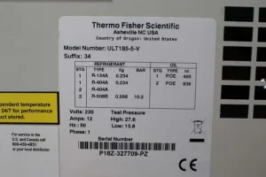 Thermo Scientific ULT185-5-V -80°C Ultra Low Temperature Laboratory Freezer, 4 of 4
