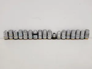 Lot of 65 Olympus and Nikon Microscope Objectives with 52 Eyepieces, 8 of 8