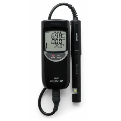 Hanna HI 991301D Portable pH and EC (TDS) Meter with IP67 Waterproof Rating