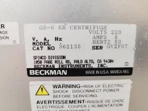Beckman GS-6KR Refrigerated Centrifuge with PTS-2000 Rotor, 2 of 25