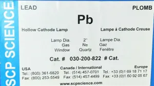 SCP Science 030-200-822 Lead (Pb) Hollow Cathode Lamp for AAS, 11 of 11