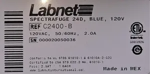 Labnet Spectrafuge 24D Microcentrifuge (24 x 1.5-2 mL), 9 of 12