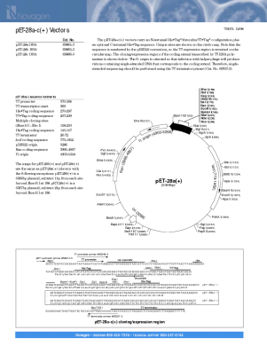 Novagen pET-28a(+)-cover