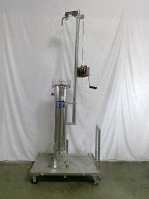 Rosedale Products 8-30-11/2SAN-1-150-S316BSPBCRT Sanitary Fitting Bag Filter with Overhead Winch on Roll-Around Cart-cover