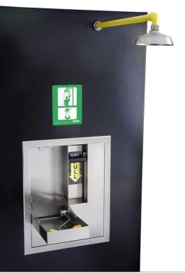 Acorn S2260-PAN-RA Recessed Safety Combo Unit with Automatic Eye-Face Wash and Horizontal Shower-cover