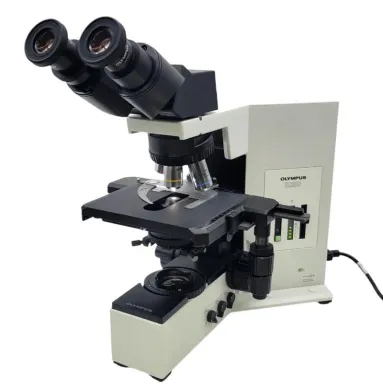 Olympus BX50 Compound Microscope with Fixed Binocular Head and 4x, 10x, 40x Objectives