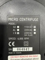 USA Scientific IR 110VAC Microcentrifuge for Rapid Sample Processing, 2 of 2