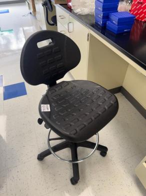 Set of 10 Adjustable-Height Lab Stools with Backrests and Rolling Bases-cover