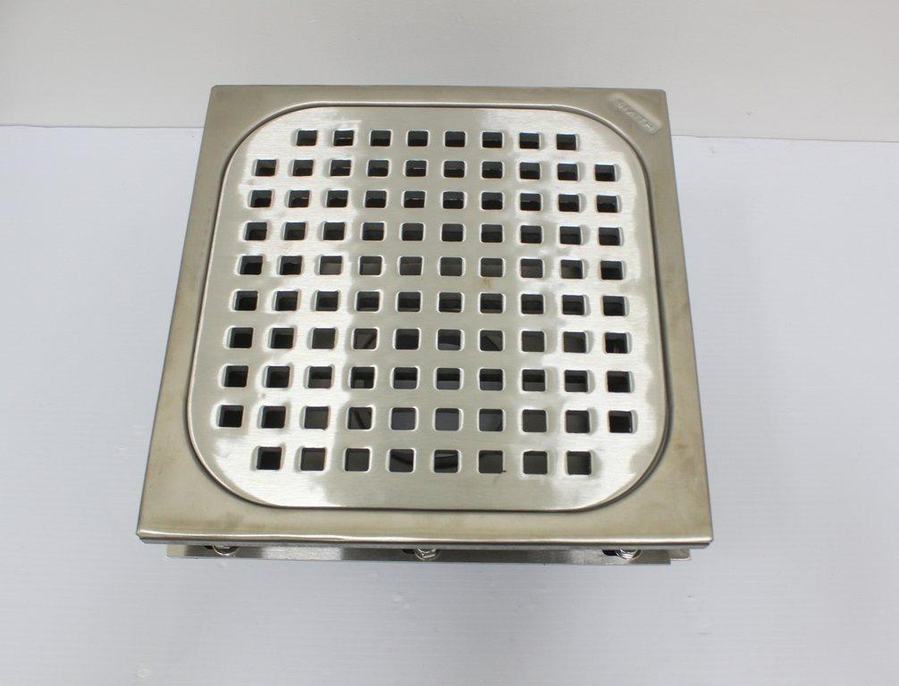 Smith 3002-3007 Stainless Steel Floor Drain with Square Nickel Bronze Top for Laboratory Use