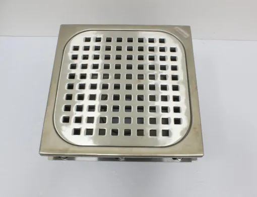 Smith 3002-3007 Stainless Steel Floor Drain with Square Nickel Bronze Top for Laboratory Use