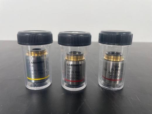 Labomed Microscope Objectives - Set of 3 Optical Lenses for Microscopy-cover
