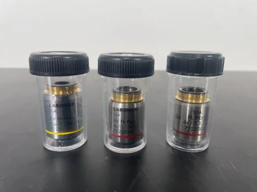 Labomed Microscope Objectives - Set of 3 Optical Lenses for Microscopy