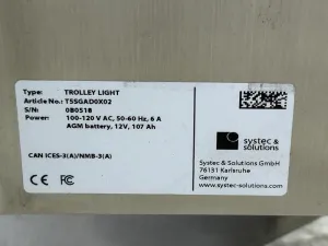 Systec Trolley Light Mobile Laboratory Illumination System with Adjustable Arm, 9 of 11