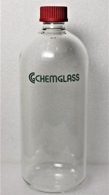 Chemglass NB-0512-011PS Flat Bottom Laboratory Glass Bottle 135mm OD, GL-45 Thread-cover