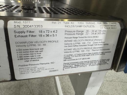 Thermo Scientific 1300 Series A2 Model 1377 Class II Type A2 6-Foot Biosafety Cabinet-cover