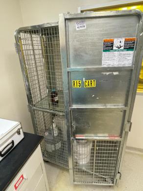 Industrial Steel Security Storage Cart with Mesh Cage and Locking Mechanism-cover