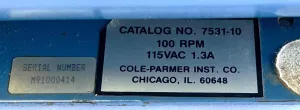 Cole-Parmer Masterflex L/S 7531-10 High-Speed Peristaltic Pump with Standard L/S 7013-21 Pump Head, 6 of 6