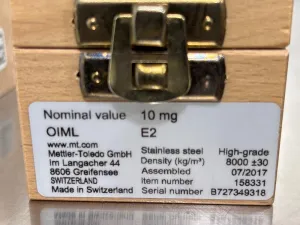 Mettler Toledo OIML E2 10mg Calibration Weights x4, 3 of 4
