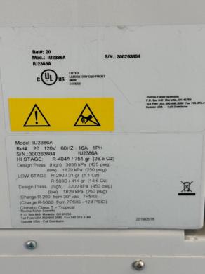 Fisherbrand Isotemp IU2386A -80°C Ultra-Low Temperature Freezer-cover