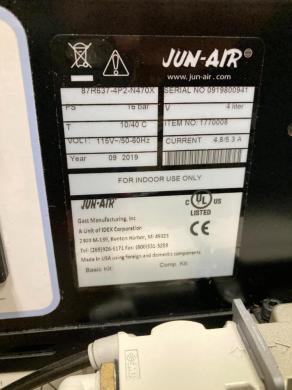 Jun-Air BY303T-4-P-N2/470X Oilless Piston Air Compressor for Laboratory and Medical Use-cover