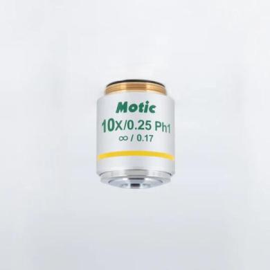 MOTIC Plan Achromatic Phase Objective UC Ph 10X/0.25 Infinity-Corrected, WD 17.4mm, Ph1-cover