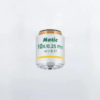 MOTIC Plan Achromatic Phase Objective UC Ph 10X/0.25 Infinity-Corrected, WD 17.4mm, Ph1