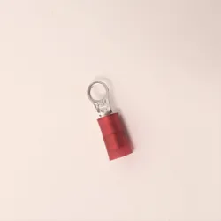 Panduit PN18-6RN-M Ring Terminal for 22-18 AWG Wire, Size #6 Stud, Red Nylon Insulated, Pack of 25, 3 of 5