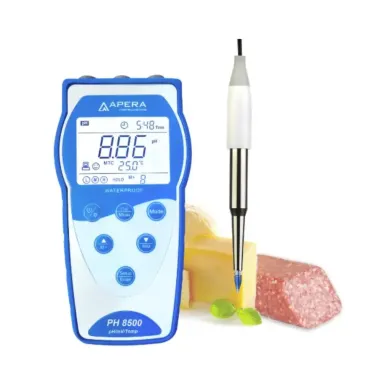 Apera PH8500-SS Premium Series Portable Spear pH Meter with GLP Data Logger for Food and Semi-Solids
