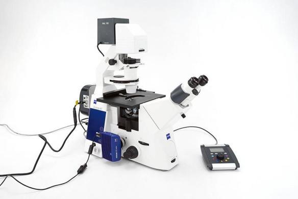 Zeiss Axio Observer A1 Inverted Fluorescence Microscope with Colibri, 10x/20x/40x Objectives and Axiocam 202 Mono
