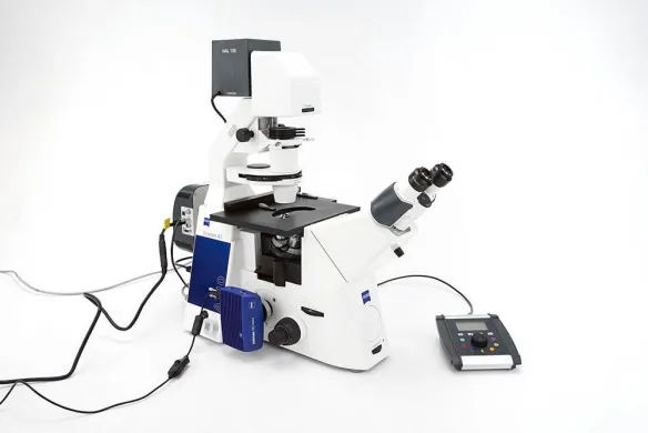 Zeiss Axio Observer A1 Inverted Fluorescence Microscope with Colibri, 10x/20x/40x Objectives and Axiocam 202 Mono