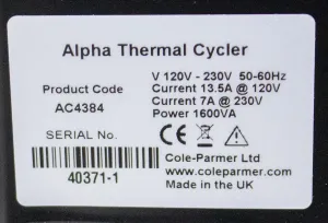 Cole Parmer PCRmax Alpha Thermal Cycler AC4384, Quad 384-Well Blocks, 2 of 12