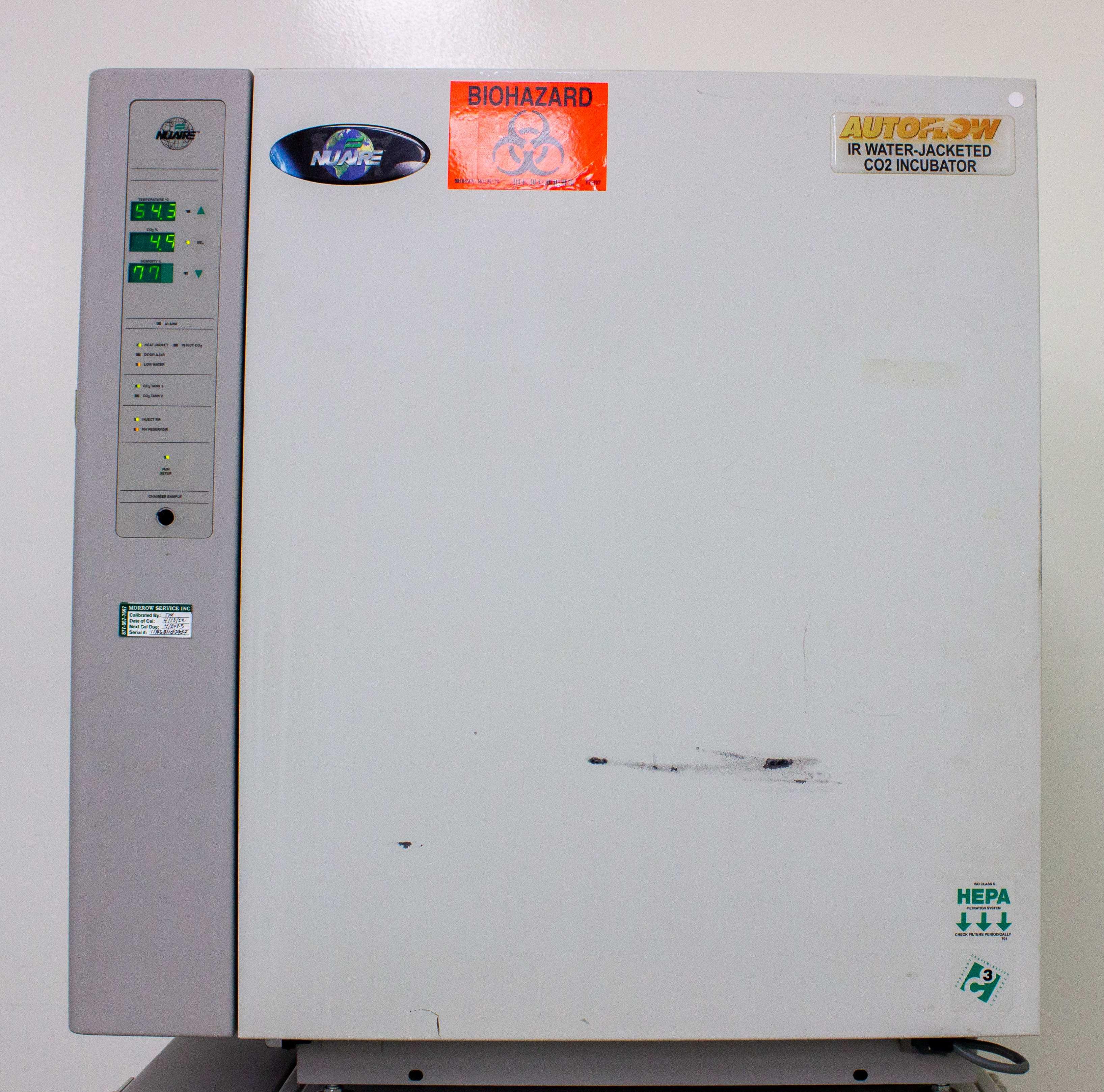 NuAire NU-4850 Water Jacketed CO2 Incubator 20-Gallon 5°C-55°C Precision Control