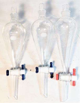 Corning PYREX 6404 250mL Squibb Separatory Funnel with PTFE Stopcock-cover