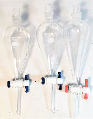 Corning PYREX 6404 250mL Squibb Separatory Funnel with PTFE Stopcock