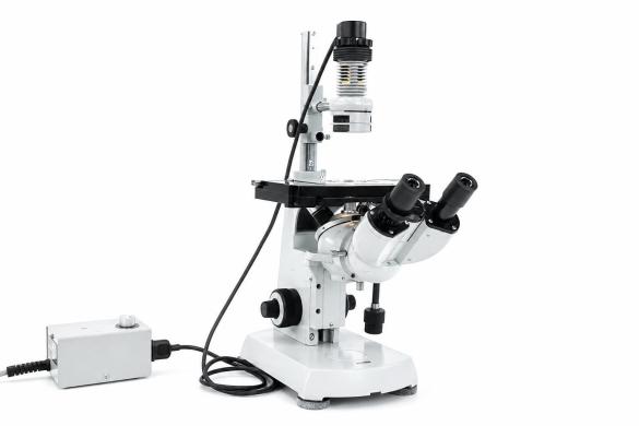 Zeiss Invertoscope D Inverted Microscope 471281-9900/01 with 5x, 10x, and 40x Objectives-cover