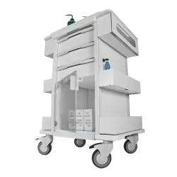 TrippNT Element 01 Medical Supply Cart with Locking Drawers and Corrosion-Resistant HDPE Construction, 3 of 8