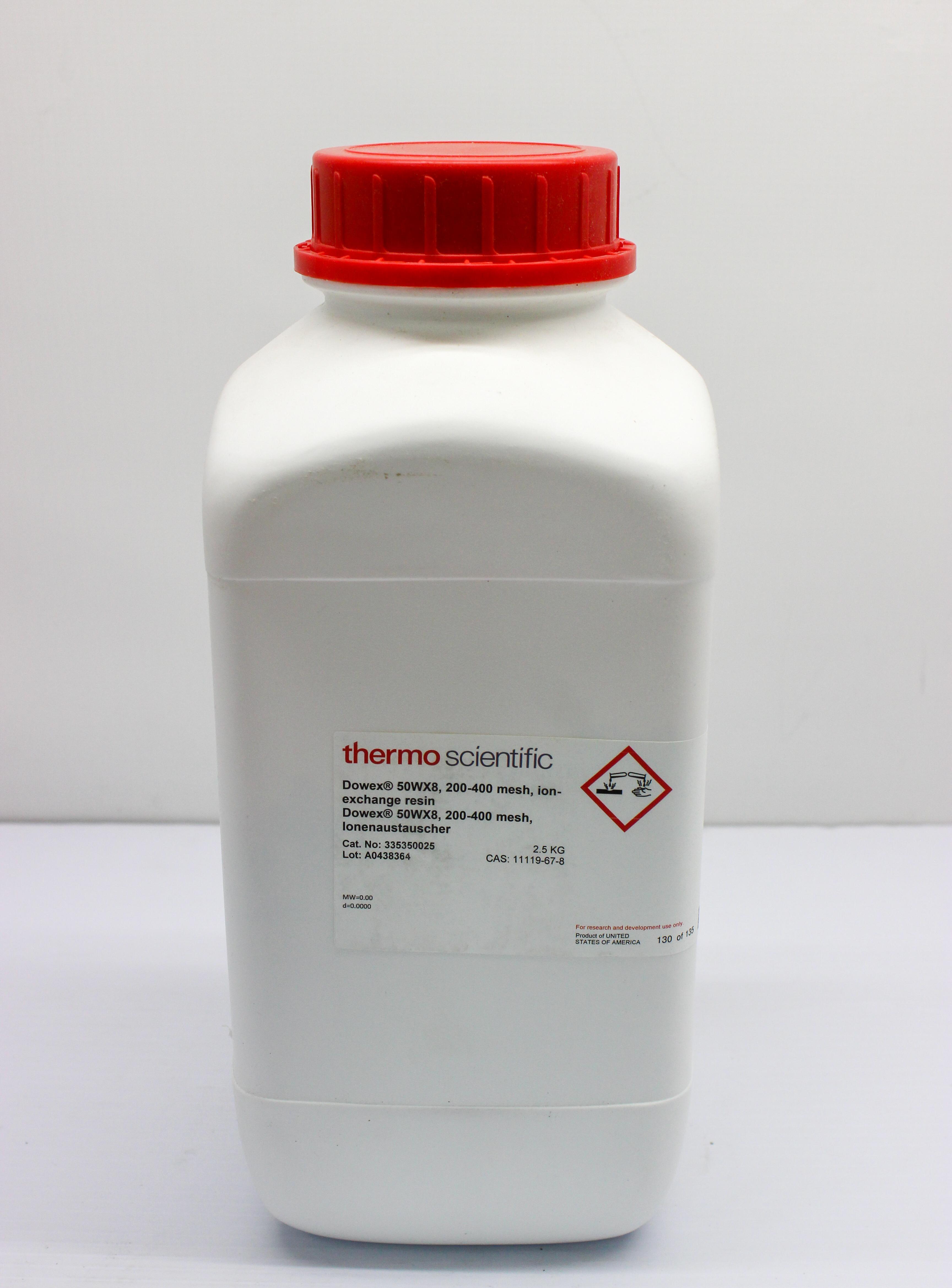 Thermo Scientific Dowex 50WX8 200-400 Mesh Strong Acid Cation Exchange Resin for Chromatography