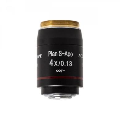 Accu-Scope 4x NIS Plan S-APO Microscope Objective, N.A. 0.13, W.D. 16.5mm-cover