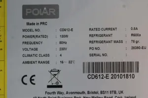 Polar CD612-E Laboratory Refrigerator, 3 of 3